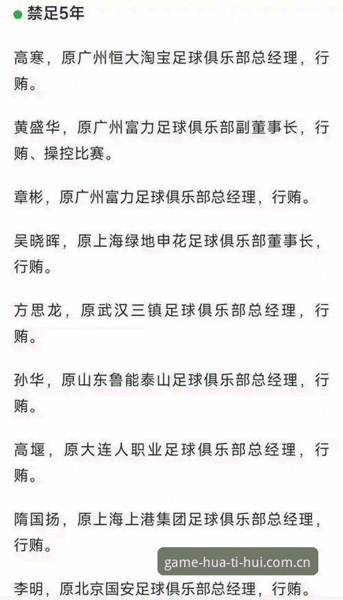 华体会体育资源 中国足协第三批禁足名单深度解读:在华体会体育平台了解赛事背后的整改行动